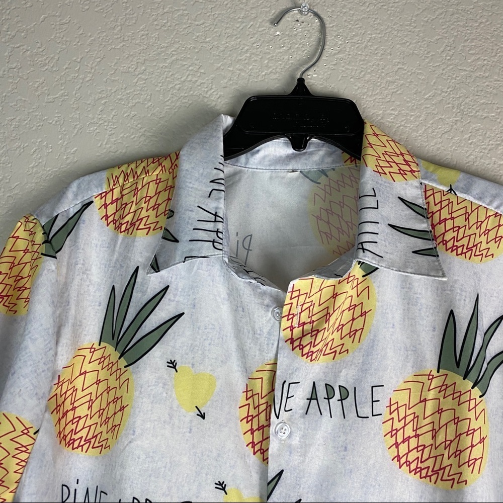 Pineapple Silk Style Button Up Shirt - Picture 2 of 6